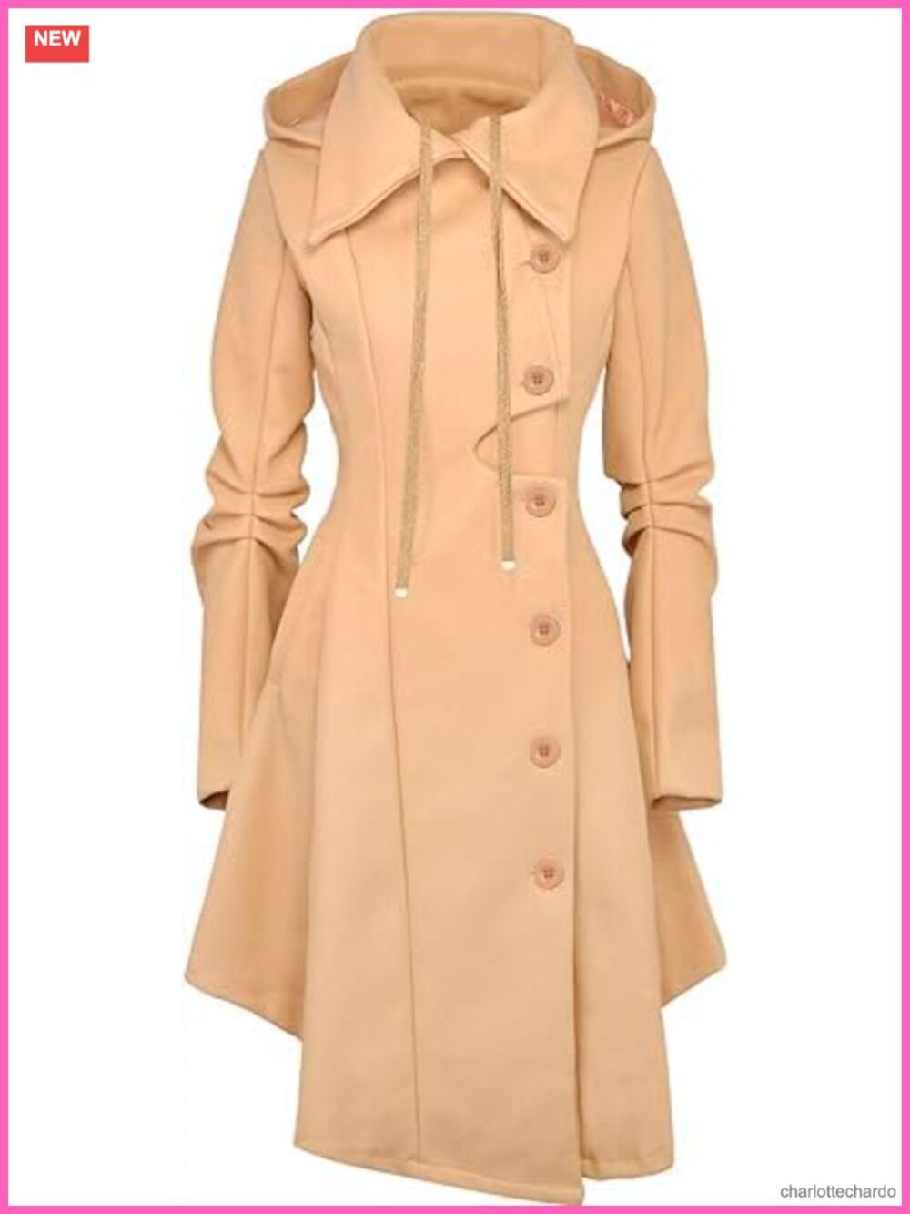 Long Pea Coat Women Winter Trench Coat Thick Wool Lapel Peacoat
